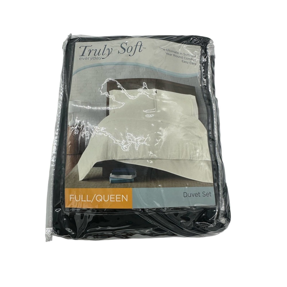 Truly Soft, Everyday Duvet Set, Black, Full/Queen